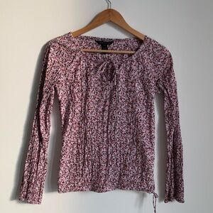Club Monaco Vintage Floral Long-Sleeve Peasant Top
